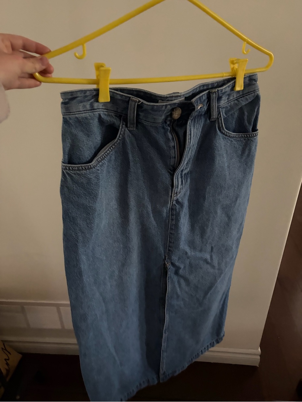 Babaton Light Blue Denim Skirt